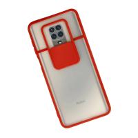 Newface Xiaomi Redmi Note 9 Pro Kılıf Palm Buzlu Kamera Sürgülü Silikon - Kırmızı