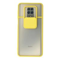 Newface Xiaomi Redmi Note 9 Pro Kılıf Palm Buzlu Kamera Sürgülü Silikon - Sarı