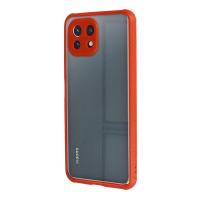 Newface Xiaomi Mİ 11 Lite Kılıf Miami Şeffaf Silikon - Kırmızı