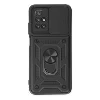 Newface Xiaomi Redmi 10 2022 Kılıf Pars Lens Yüzüklü Silikon - Siyah