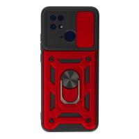 Newface Xiaomi Redmi 10C Kılıf Pars Lens Yüzüklü Silikon - Kırmızı