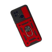 Newface Xiaomi Redmi 10C Kılıf Pars Lens Yüzüklü Silikon - Kırmızı