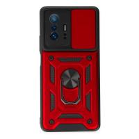 Newface Xiaomi Mi 11T Pro Kılıf Pars Lens Yüzüklü Silikon - Kırmızı