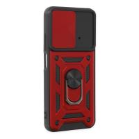 Newface Xiaomi Poco M4 Pro 4G Kılıf Pars Lens Yüzüklü Silikon - Kırmızı