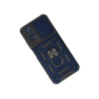 Newface Xiaomi Poco M4 Pro 4G Kılıf Pars Lens Yüzüklü Silikon - Lacivert