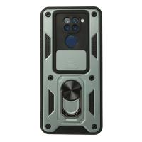 Newface Xiaomi Redmi Note 9 Kılıf Pars Lens Yüzüklü Silikon - Yeşil