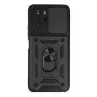 Newface Xiaomi Poco X3 GT Kılıf Pars Lens Yüzüklü Silikon - Siyah