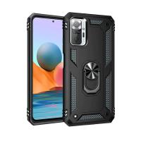 Newface Xiaomi Redmi Note 10 Pro Kılıf Sofya Yüzüklü Silikon Kapak - Siyah