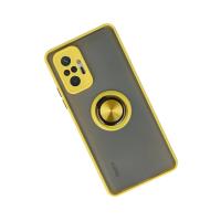 Newface Xiaomi Redmi Note 10 Pro Kılıf Montreal Yüzüklü Silikon Kapak - Sarı