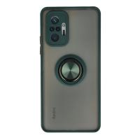 Newface Xiaomi Redmi Note 10 Pro Kılıf Montreal Yüzüklü Silikon Kapak - Yeşil