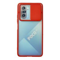 Newface Xiaomi Poco F3 Kılıf Palm Buzlu Kamera Sürgülü Silikon - Kırmızı