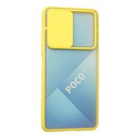 Newface Xiaomi Poco F3 Kılıf Palm Buzlu Kamera Sürgülü Silikon - Sarı
