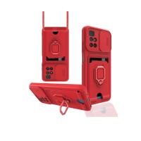 Newface Xiaomi Redmi 10 2022 Kılıf Zuma Kartvizitli Yüzüklü Silikon - Kırmızı