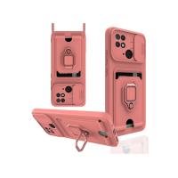 Newface Xiaomi Redmi 10C Kılıf Zuma Kartvizitli Yüzüklü Silikon - Pembe