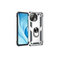 Newface Xiaomi Mİ 11 Lite Kılıf Sofya Yüzüklü Silikon Kapak - Gümüş