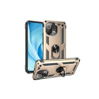 Newface Xiaomi Mİ 11 Lite Kılıf Sofya Yüzüklü Silikon Kapak - Gold