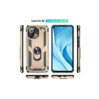 Newface Xiaomi Mİ 11 Lite Kılıf Sofya Yüzüklü Silikon Kapak - Gold