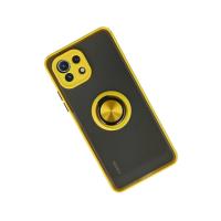 Newface Xiaomi Mİ 11 Lite Kılıf Montreal Yüzüklü Silikon Kapak - Sarı