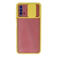 Newface Xiaomi Redmi 9T Kılıf Palm Buzlu Kamera Sürgülü Silikon - Sarı