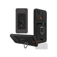 Newface Xiaomi Redmi 9C Kılıf Zuma Kartvizitli Yüzüklü Silikon - Siyah