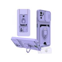 Newface Xiaomi Redmi Note 10 Kılıf Zuma Kartvizitli Yüzüklü Silikon - Lila