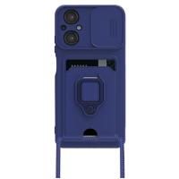 Newface Xiaomi Poco M5 Kılıf Zuma Kartvizitli Yüzüklü Silikon - Lacivert