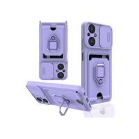 Newface Xiaomi Poco M5 Kılıf Zuma Kartvizitli Yüzüklü Silikon - Lila