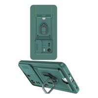 Newface Xiaomi Redmi 13C Kılıf Zuma Kartvizitli Yüzüklü Silikon - Yeşil