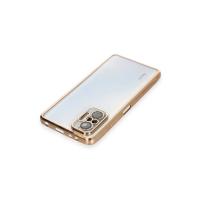 Newface Xiaomi Redmi Note 10 Pro Kılıf Razer Lensli Silikon - Gold