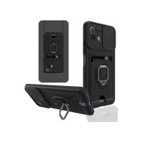 Newface Xiaomi Mİ 11 Lite Kılıf Zuma Kartvizitli Yüzüklü Silikon - Siyah