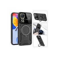 Newface Xiaomi Redmi Note 11 Pro Kılıf Joy Lens Standlı Kapak - Kırmızı