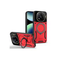 Newface Xiaomi Redmi Note 14 Pro 5G Kılıf Joy Lens Standlı Kapak - Kırmızı