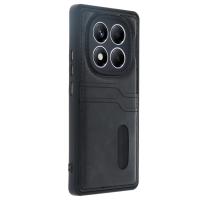 Newface Xiaomi Redmi Note 14 Pro 5G Kılıf Sara Kartvizitli Deri Kılıf - Siyah