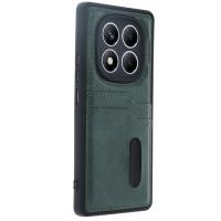 Newface Xiaomi Redmi Note 14 Pro 5G Kılıf Sara Kartvizitli Deri Kılıf - Koyu Yeşil