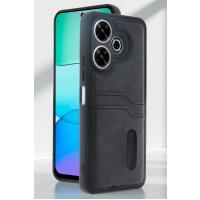 Newface Xiaomi Redmi 13 4G Kılıf Sara Kartvizitli Deri Kılıf - Taba