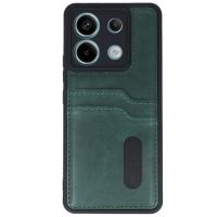 Newface Xiaomi Redmi Note 13 Pro 4G Kılıf Sara Kartvizitli Deri Kılıf - Koyu Yeşil
