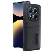 Newface Xiaomi Redmi Note 14 Pro 4G Kılıf Sara Kartvizitli Deri Kılıf - Siyah