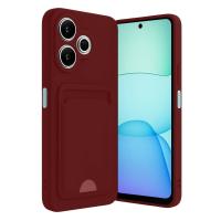 Newface Xiaomi Redmi 13 4G Kılıf Kelvin Kartvizitli Silikon - Bordo