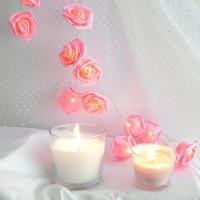 Yapay Gül Tasarımlı Dekoratif Led Işık Gül Detaylı Led Işık Pilli (20 Gül)