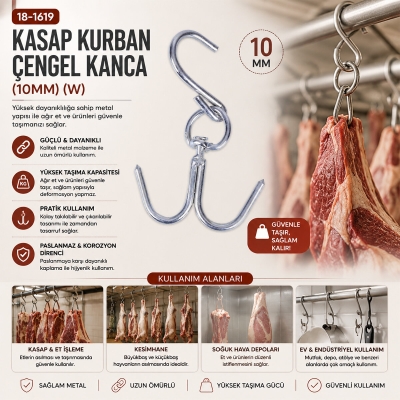 10 ADET 10MM W KASAP KURBAN ÇENGEL KANCA