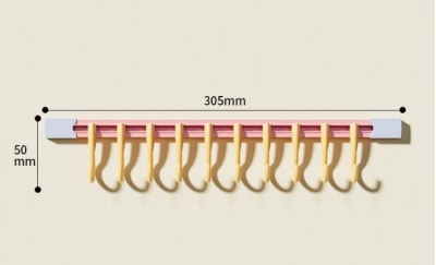 10 Kancalı Raylı Mutfak ve Banyo Düzenleyici Askı 30 cm