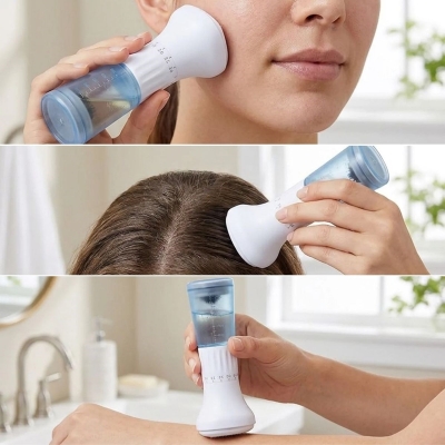 140 İğneli Serum Hazneli Dermaroller – 0-3 mm Ayarlı Dermaroller Mikro İğneli Saç, Cilt ve Vücut Bakım Aparatı