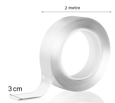 2 metre 2 cm Çift Taraflı Şeffaf Bant