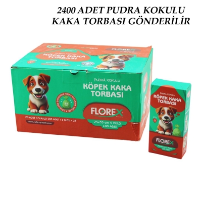2400 ADET = 1 KOLİ KÖPEK - EVCİL HAYVAN KAKA TORBASI PUDRA KOKULU - 25X35CM