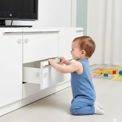 2'li Mini Çok Amaçlı Kilit- Çocuk Güvenlik Gereçkerli Çekmece,Dolap,Kapak Kilidi