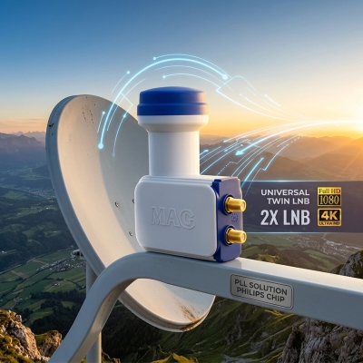 2Lİ UYDU LNB UNIVERSAL TWIN FULL HD - 3D - 0.1dB RLE-200