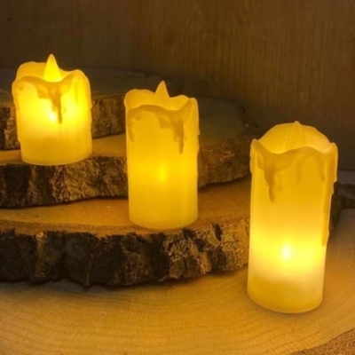 3’lü Pilli Dekoratif LED Mum Işıkları – Gerçek Alev Efektli