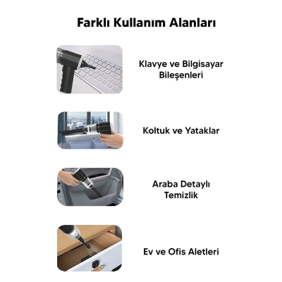 3İN1 ÇEKME - ÜFLEME OTO-ARAÇ - EV EL TİPİ SÜPÜRGE USB ŞARJLI MİNİ - TAŞINABİLİRİ HS-22