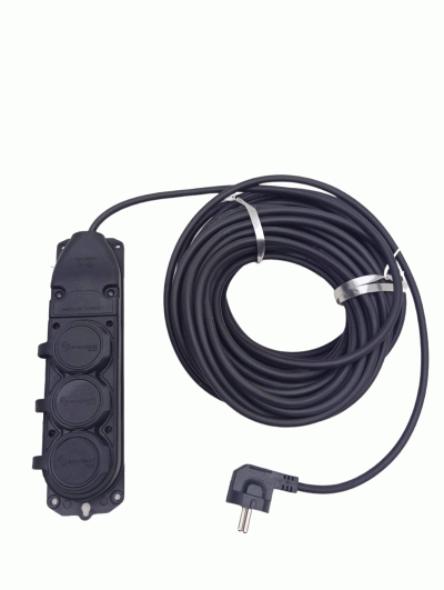 3LÜ 20 MT UZATMA KABLOSU ÇANTALI KAUÇUK PRİZ 3X1.5 CCA KABLO