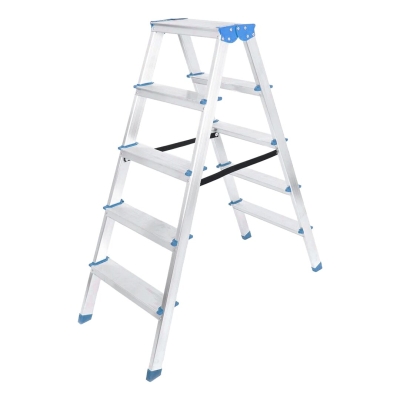 5+5 ÇİFT BASAMAKLI ALÜMİNYUM METAL MERDİVEN YÜKSEKLİK = 115CM BAŞ GENİŞLİK = 8CM